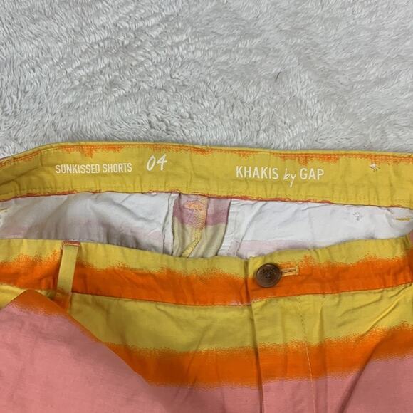 Gap Khakis SunKissed sherbert neon striped shorts, size 4 - Picture 10 of 10
